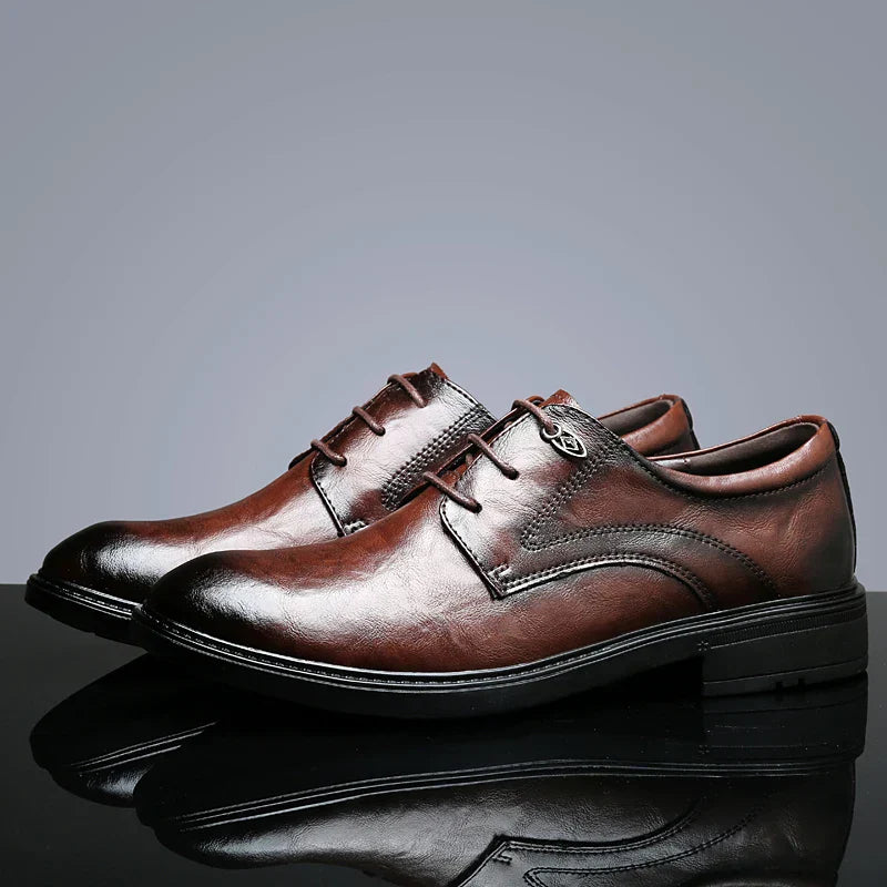 Men's Casual Shoes Genuine Leather Lace-Up Oxford Shoes For Men Fashion Sneakers Luxury Brand Male Derby Shoes Business Footwear