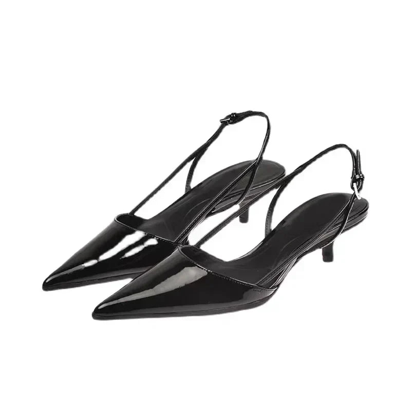 Women Pointed Toe Heels Shoes Sandals 2024 Dress Party Fashion Summer Slippers New Walking Flip Flops Pumps  Slides
