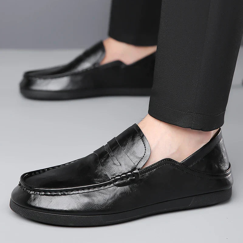 Genuine Leather Men Loafers Comfortable Mens Casual Shoes Luxury Brand Man Formal Dress Shoes Breathable Slip on Boat Shoes