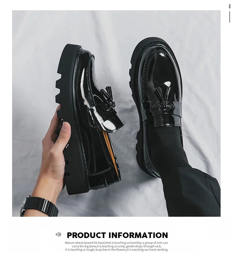 Genuine Leather Men Shoes Fashion Men Work Shoe Luxury Design Thick Bottom  Elegant Formal Loafers Outdoor Comfort Business Shoe