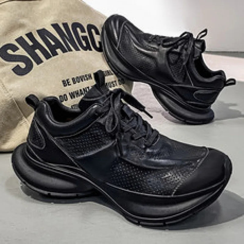New Casual Shoes for Men 2026 Men's Running Shoes Retro Luxury Leather Shoe Fashion Breathable Sneakers Handmade Sports Shoes