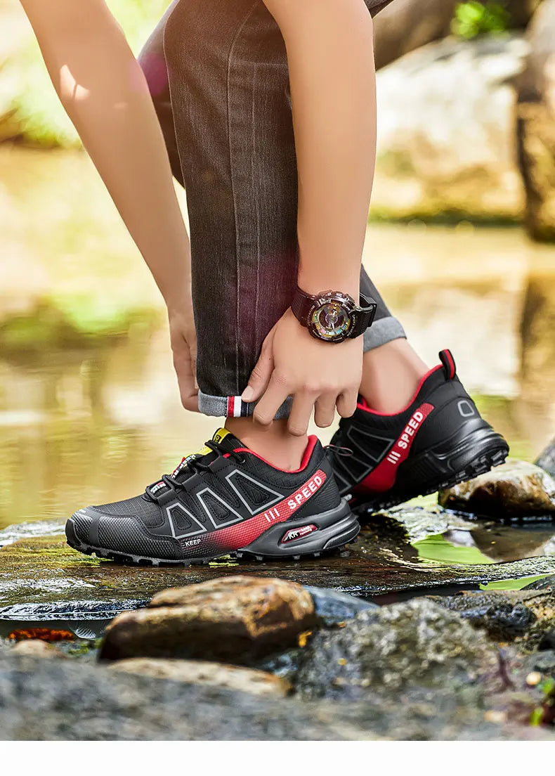 Men‘s Waterproof Hiking Shoes Outdoor Trainers Lace-up Climbing Shoes Women Trekking Sneakers Anti-slip Hunting Tactical Sneaker