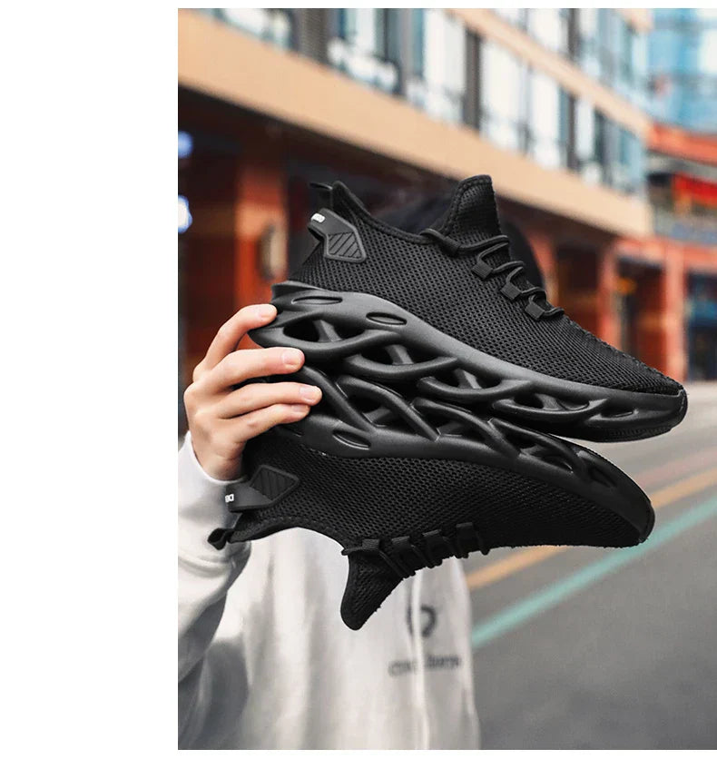 Summer Men Casual Sports Running Shoes Breathable Lightweight Sneakers Outdoor Mesh Black Athletic Jogging Tennis Walking Shoe