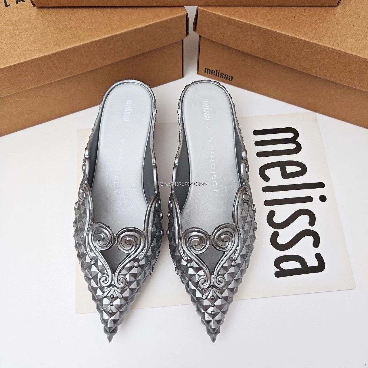 Design Big Butterfly Knot Slides Women Flat Mules Sandals High Quality Cozy PVC Transparent Sandals Pointed Toe Back Strap Shoes