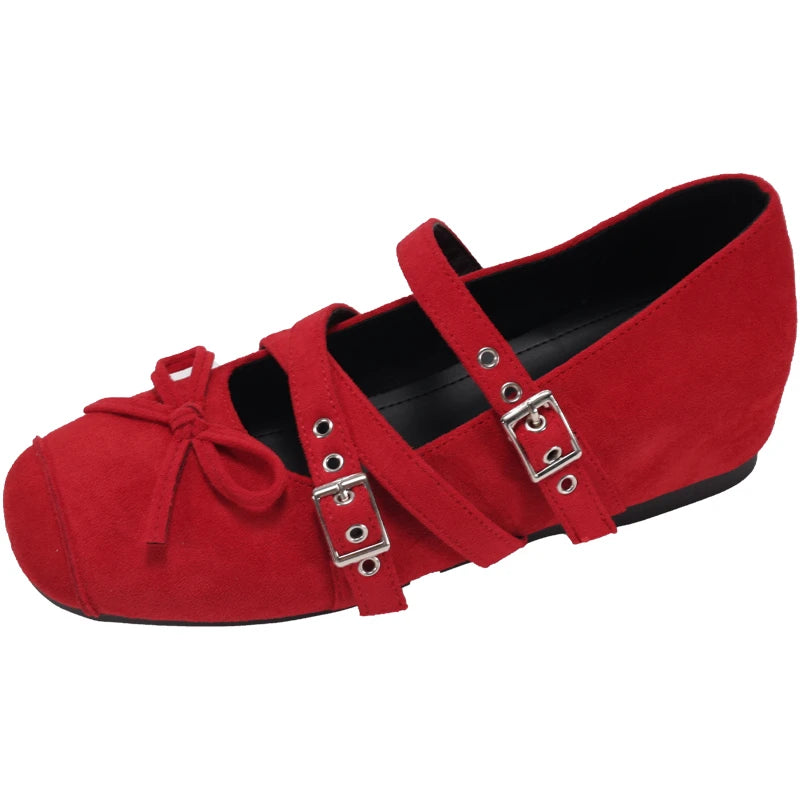 Spring Autumn Butterfly-knot Women Mary Jane Shoes Concise Ladies Ballet Style Shoes Eelgant Internal Elevation Dress Shoes