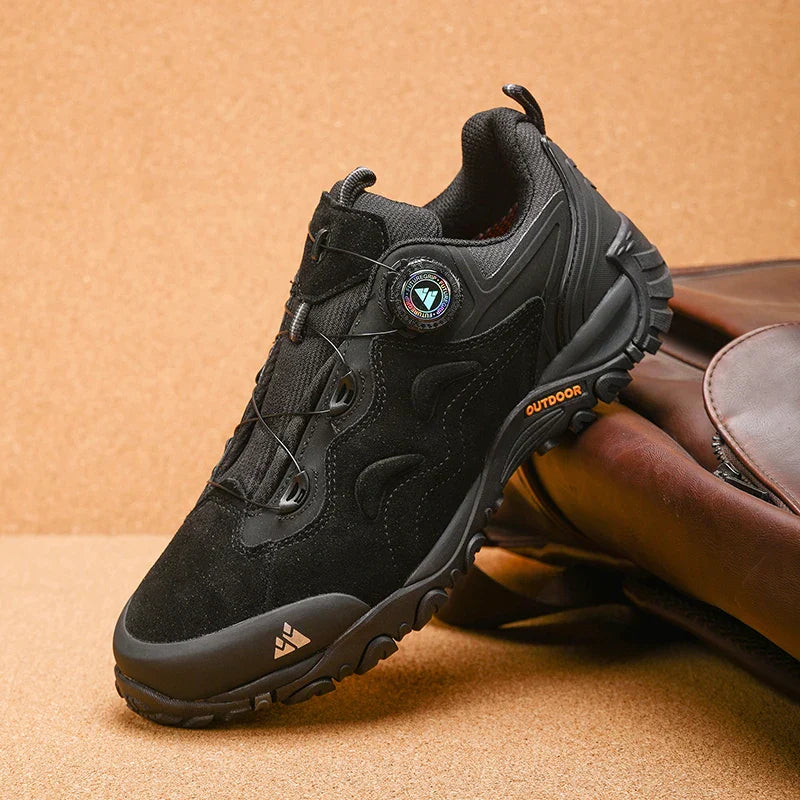 Leather Shoes for Men, Outdoor Hiking Shoes, Tourist Trekking Sneakers, Mountain Climbing Trail Jogging Shoes, Turnbuckle