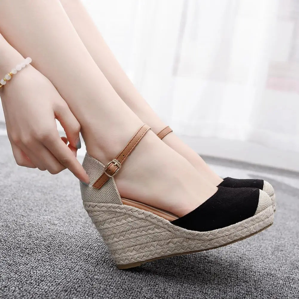 Shoes for Women Summer Fashion Sandals Platform Women Wedges High Heel Casual Ankle Strap Sandals Comfortable Zapatos De Mujer