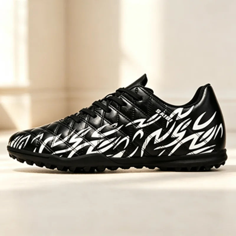 Multi-field Adaptable TF Soccer cleats Skin-friendly Breathable PU Fabric Rubber Anti-slip Sole Stable Daily Training Cleats