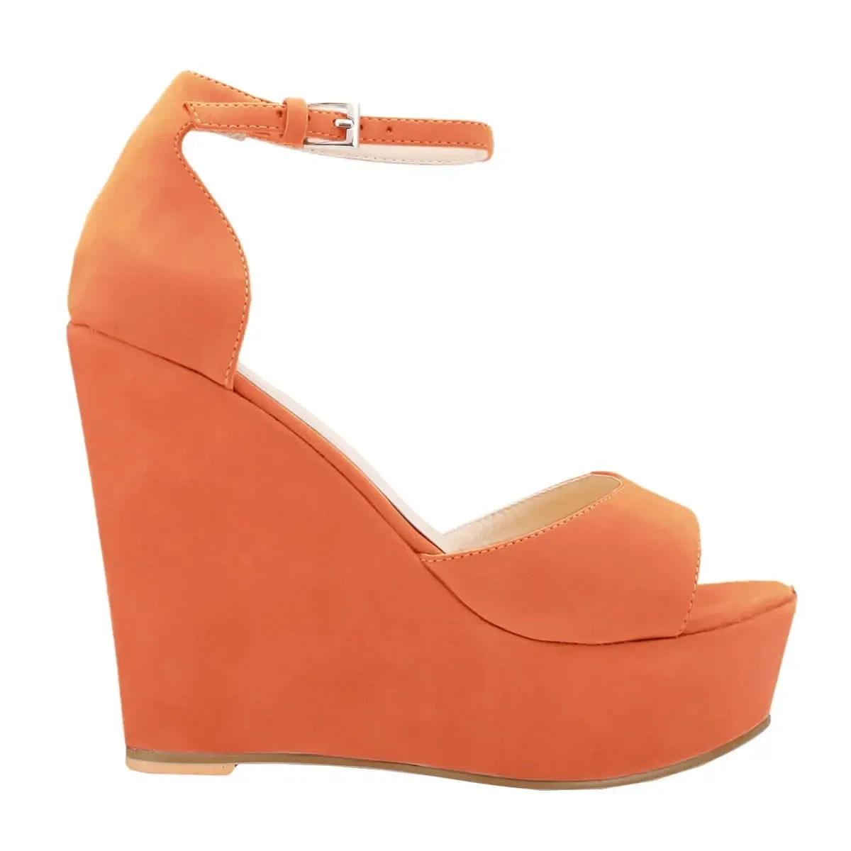 Women Sandals 14cm Sexy Peep Toe Ankle Strap Platform Wedge High Heels Sandal Party Red Wedding Dress Ladies Shoes Large Size