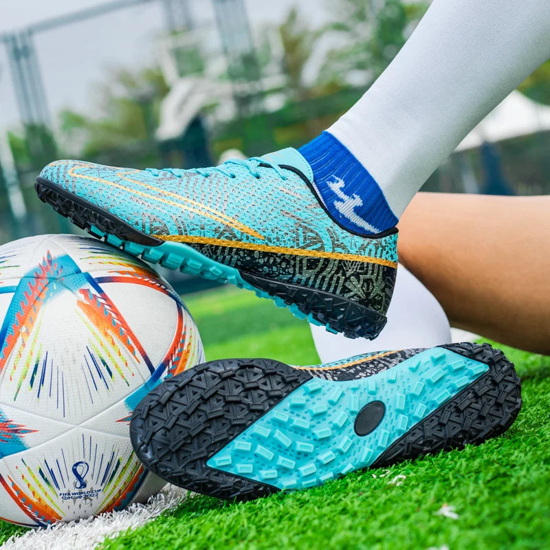 Double star unisex football training shoes, lightweight TF nail football shoes, ultra light racing football boots