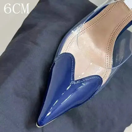 2026 Spring Summer New Fairy Wind Pointy High Heels Female Love Shaped Transparent Sandals Sexy Party Pumps