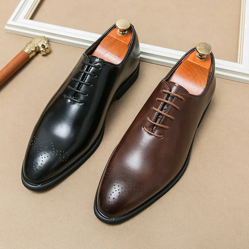 Men's Genuine Leather Dress Shoes Classic Oxford Soft Comfortable Lining Non-Slip Rubber Sole Business Office Formal Occasions