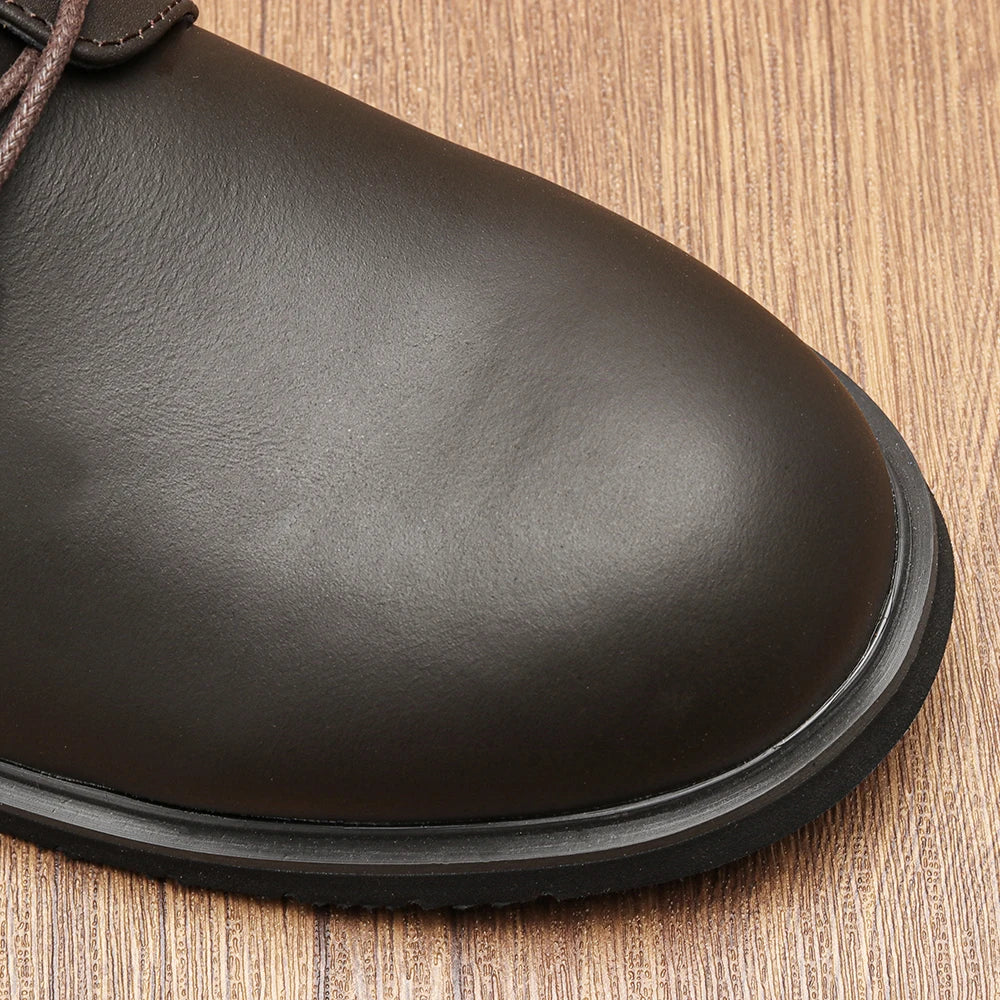Genuine Leather Men Derby Shoes Thick Sole Men Casual shoes Men Leather Shoes