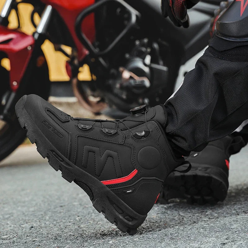 Motorcycle Riding Men Boots Waterproof Motocross Cycling Shoes Off-Road Motorbike Racing Anti-drop Breathable Equipment Soft
