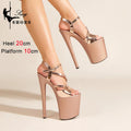 Champagne PVC Transparent Upper Platform Women's Modern Sandals Sexy Exotic Pole Dance Shoes Party Nightclub Wedding High Heels