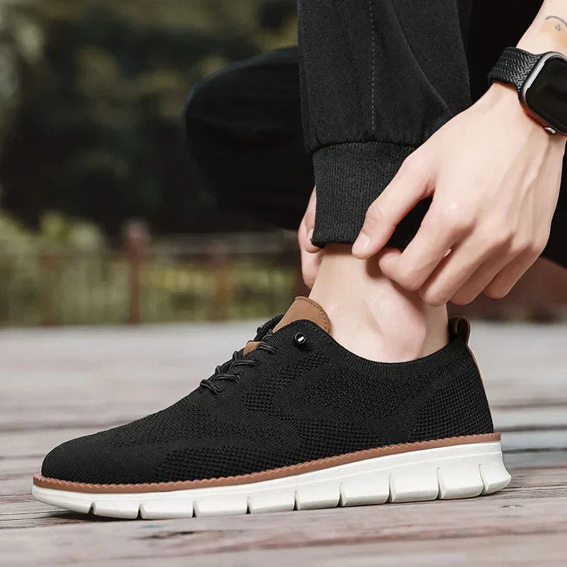 Men Casual Shoes Classic Breathable Brogue Flats Cushioning Color Blocking Design Dress Shoes Versatile Sneakers lightweight