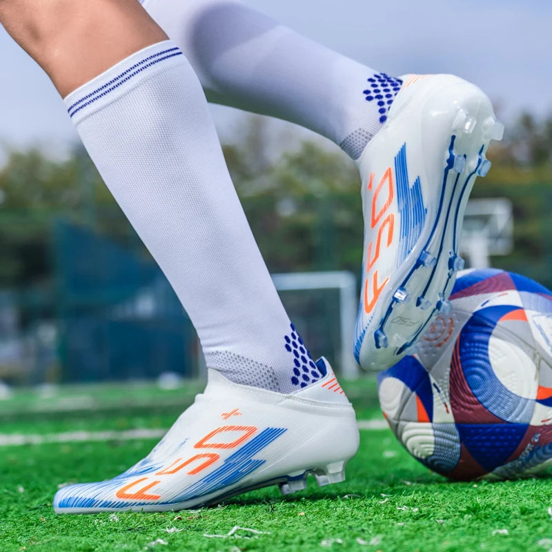 Pro F50+ Mens Soccer Shoes Laceless Boys Training Non-Slip Turf Soccer Cleats TF/FG Football Sneakers Chuteira Campo 35-45