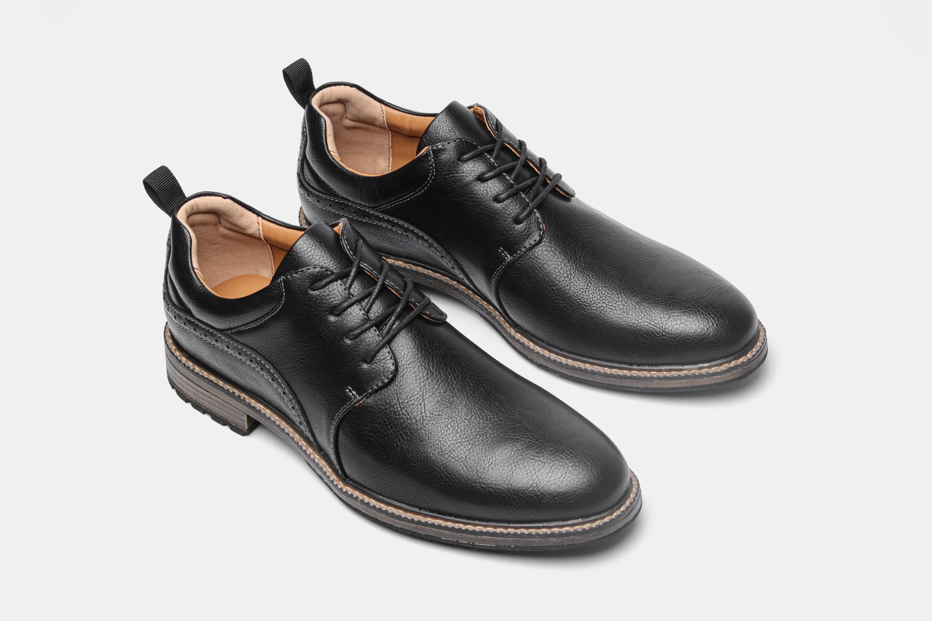 Size 40-46 Men's Casual Leather Shoes Comfortable Fashion Brand Derby Shoes