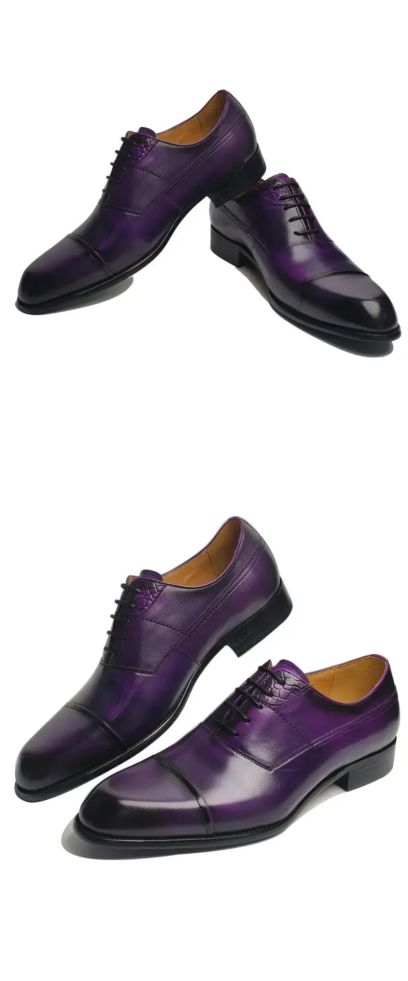 حذاء رجالي جديد أنيق رسمي بنفسجي مريح وأنيق لرجال الأعمال برباط بتصميم مدبب Sapatos Sociais Masculinos