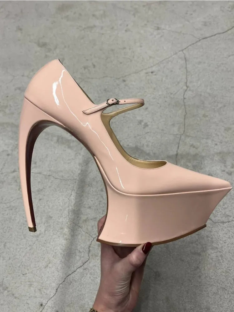 Spring/Summer New Pointed Stiletto High Heels Thick Bottom Ballet Sandals Bow Fashion Show Wedding Party Women's High Heels