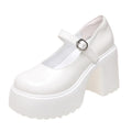 Black Super High Heels Mary Jane Shoes Women 2026 Goth Chunky Platform Pumps Woman Plus Size Ankle Buckle Party Lolita Shoes 42