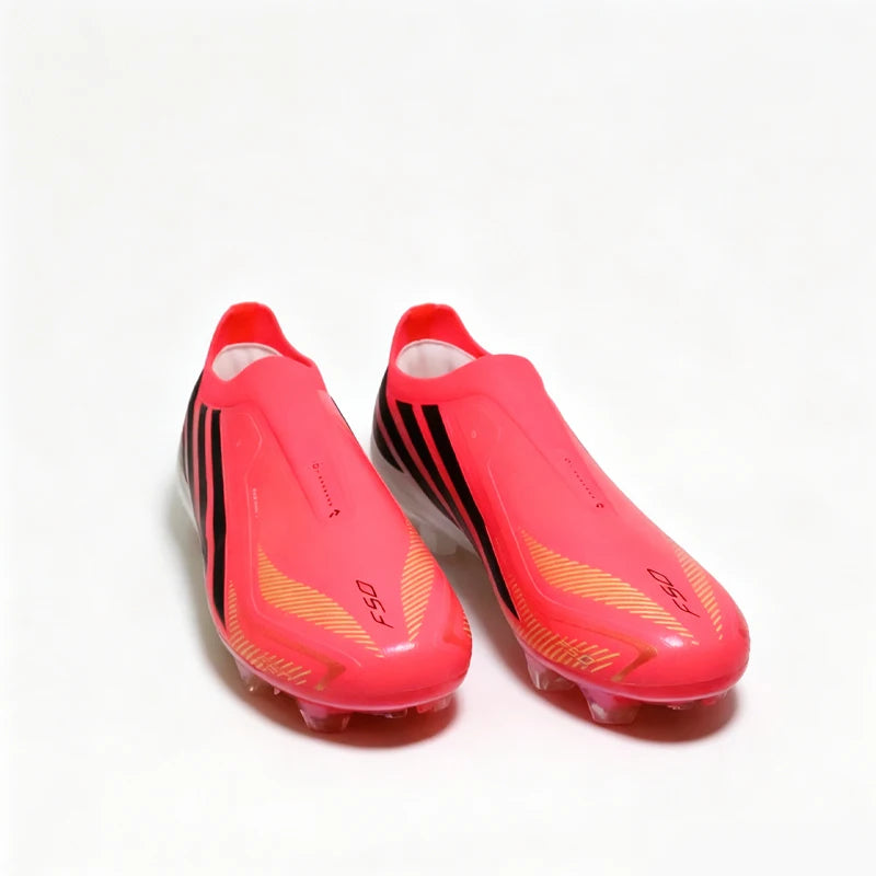 Shiny Plated-Sole Mens Soccer Shoes Non-Slip Soccer Cleats NO-LACE Boys TF/FG Training Football Boots Chuteira Campo 26255