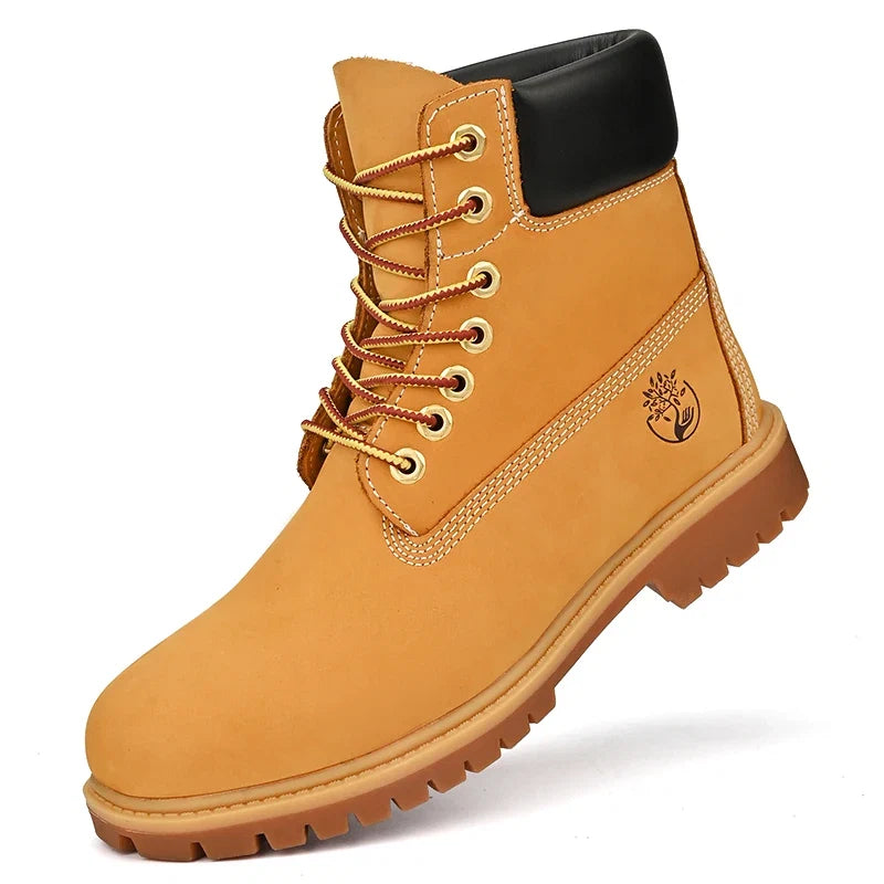 Boots Men High Top Boots High Quality Women Leather Shoes Fashion Outdoor Sneakers Men Lace Up Non-Slip Ankle Boots for Couple