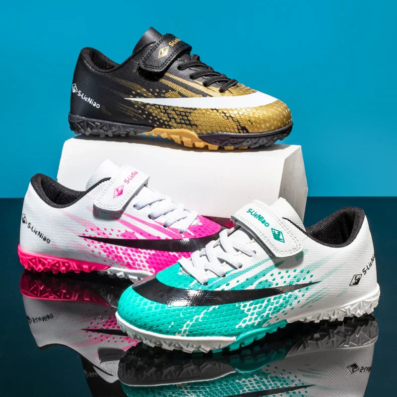 New Kids Professional Football Boots Training Shoes Soccer Shoes Turf Match Grass Ultralight Cleats Boys Non-Slip Drop Shipping