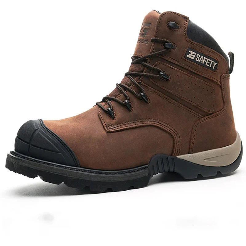 Cowhide Work Boots Genuine Leather Safety Shoes Men 6KV Insulating Shoes Composite Toe Protection Shoes Wear Resistant Men Boots