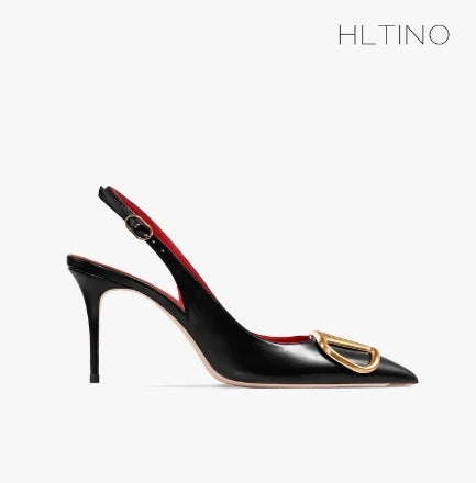 HLTINO Fahion Slingback Black Comfortable Women Summer Shoes Very High Heel Sandals 2025 Trend for Wedding Party Dress