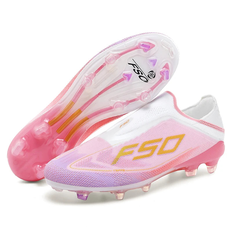 New Men Football Boots Futsal Outdoor Sneakers Match Grass Non-Slip High-quality Soccer Shoes Cleats Hot-selling High-top Light