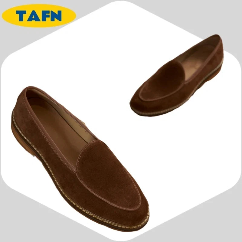 100% Full Grain Cowhide Suede Handmade Hemp Rope Woven  Men's Summer Loafers with Breathable Material AE2023