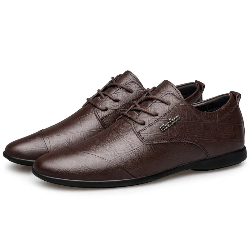 Luxury Business Oxford Genuine Leather Shoes Men Breathable Formal Dress Shoes Male Office Wedding Flats Footwear Evening Dress