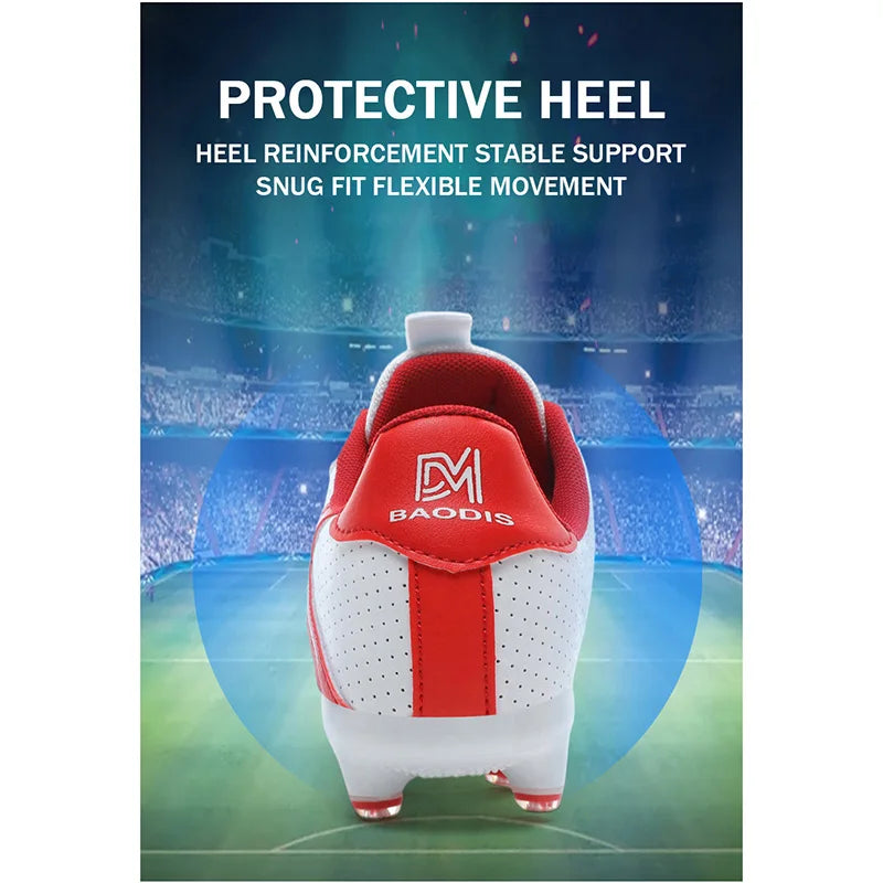 Kid Size 28-39 Long/Short Spikes Cleats Grass Sneakers Child Soccer Outdoor Athletic Training Sports Football Footwear