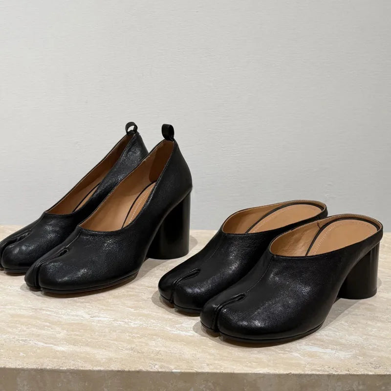 Summer Fashion Soft Leather Split Toe Women Tabi Ballet Pumps Comfortable Ladies Dance Mules Shoes Zapatos De Mujer