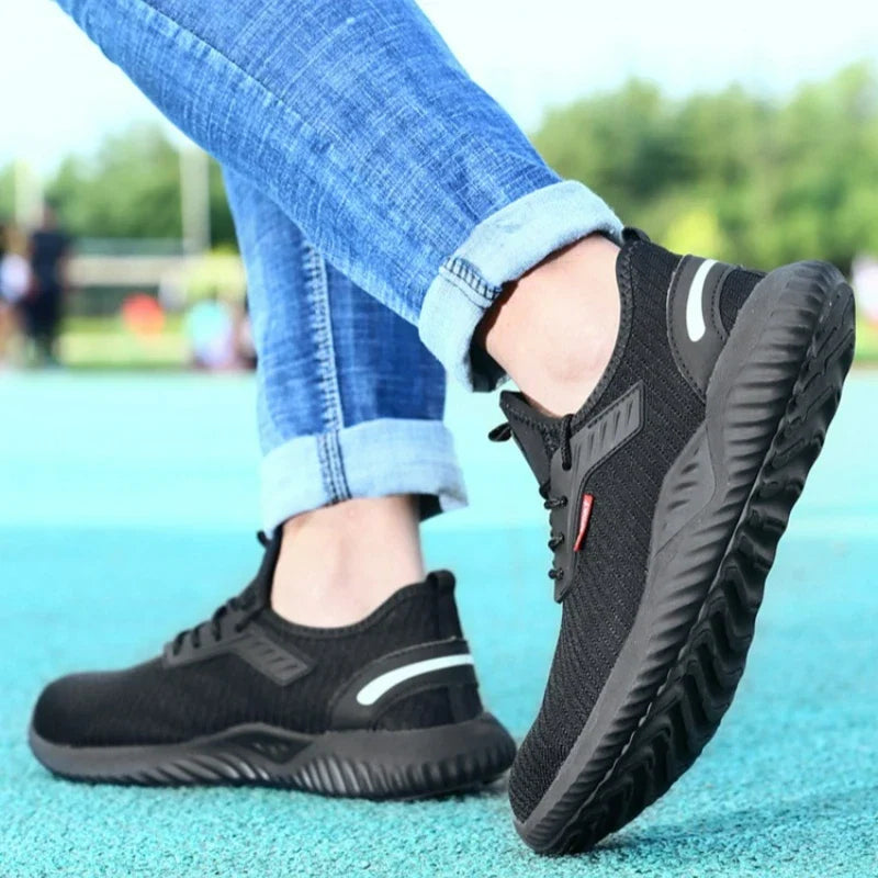 Work Men Safety Shoes Indestructible Steel Toe Shoes Puncture-Proof Anti-Smash Boots Protective Safety Boots Breathable Sneakers