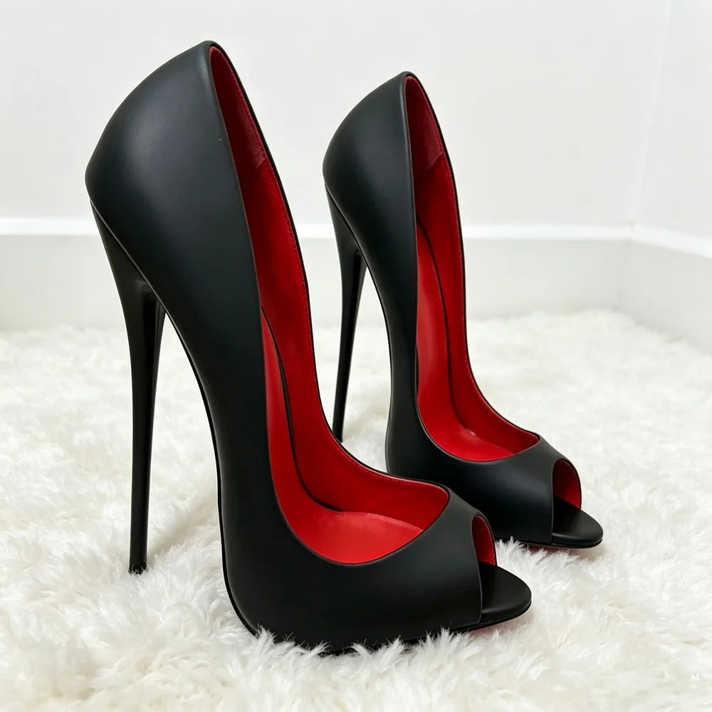 16/14cm Painting High Heels Women Pumps,Sexy Peep Toe Summer Club Party Shoes,Shallow Slip On,Leopard,Black,White,Nude,Dropship