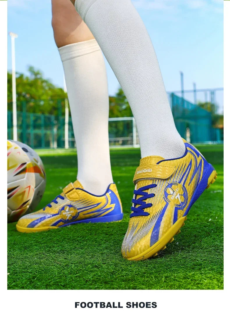 Kids Football Shoes Turf Soccer Cleats Non Slip Lightweight Training Sneakers Indoor Outdoor Futsal Boots Breathable Boys Girls
