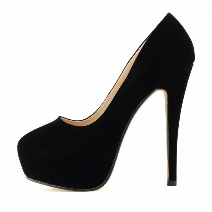 Women Pumps Stilettos Sexy 14cm Super High Heels Female Round Toes Platform Thin Heels NightClub Party Dress Red Wedding Shoes