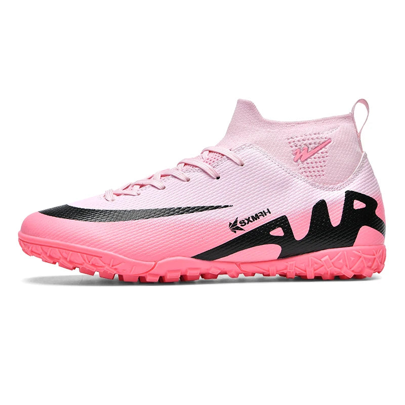 Double Star Women's Soccer Shoes, TF/AG Sole Studs, Anti Slip Grip, Stable Support, Women's High Top Soccer Shoes