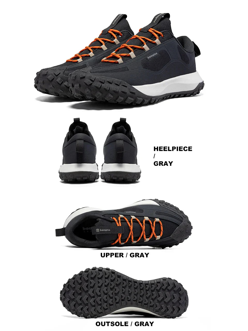 Men Hiking Shoes Casual Lightweight Lace-Up Walking Shoes Male Outdoor Waterproof Camping Resistant Non Slip Sneakers