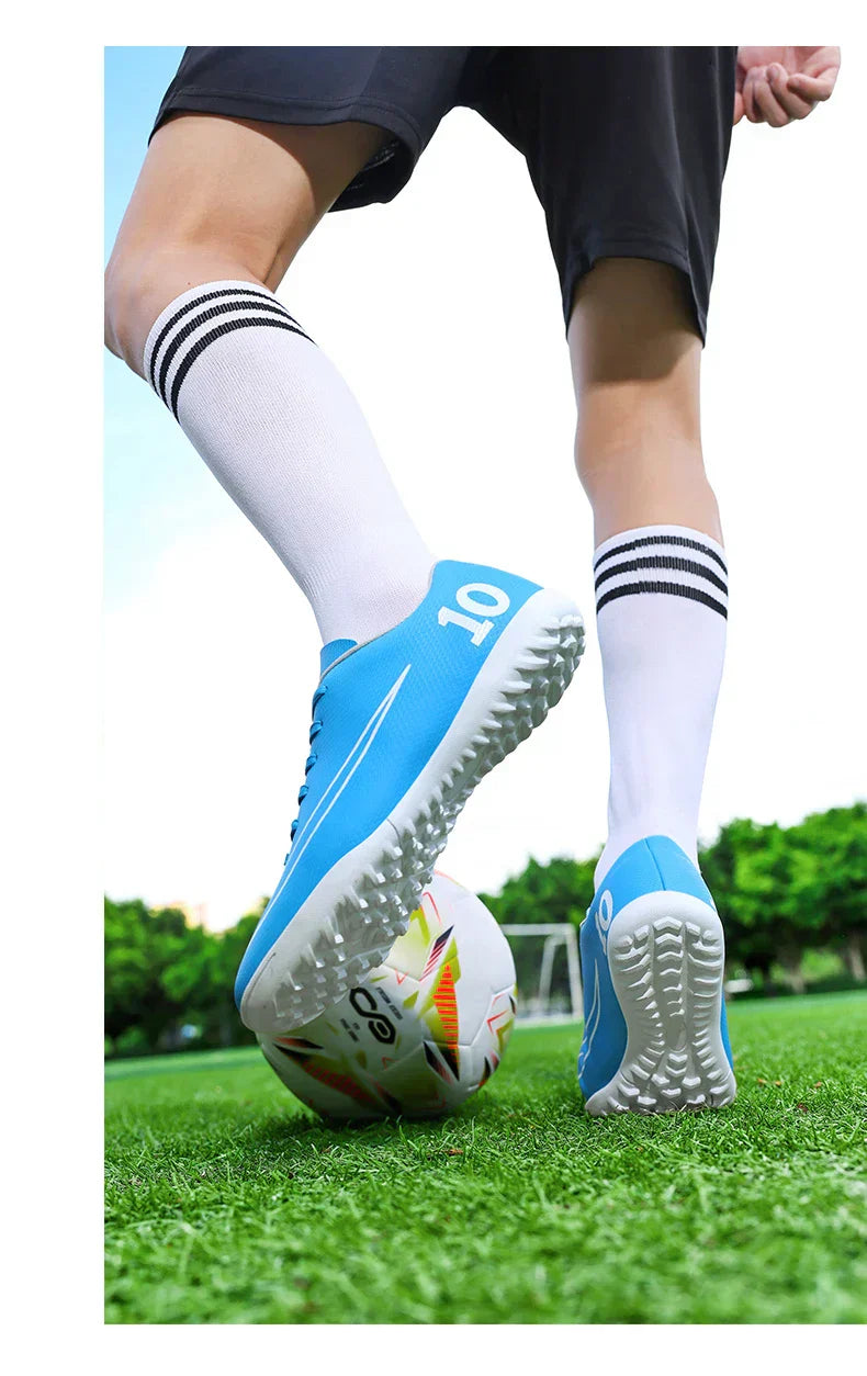 Low Top Soccer Cleats Men Football Boots TF AG Boys Turf Indoor Training Shoes Breathable Lightweight Comfortable Sport Sneakers