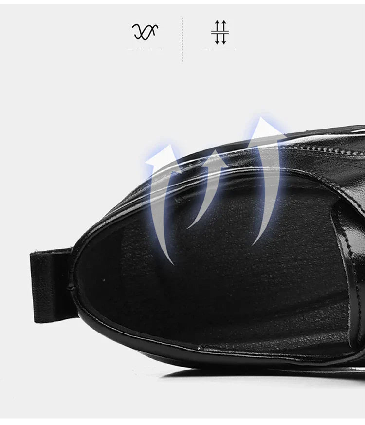 Men's Summer Breathable Leather Shoes Hollow out Comfortable Fashionable Business Formal Derby Shoes British Style-SJ2502-1