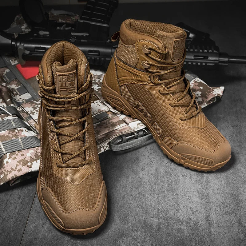 Men Tactical Boots Male Army Shoes Waterproof Ultrallight Work Training Hiking Boots Outdoor ShoesWomen Mid-Calf Warrior Boots