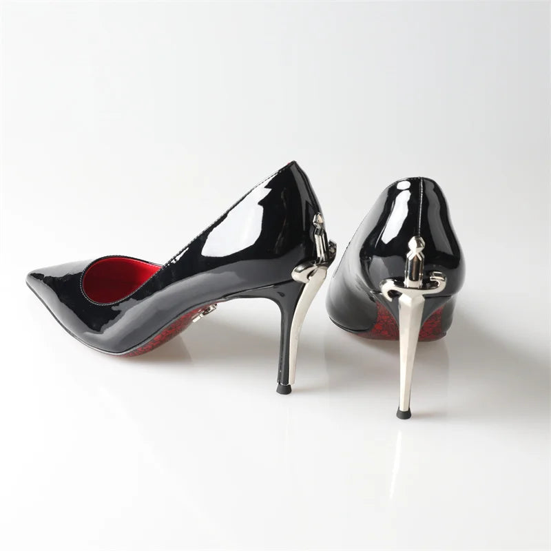 Alionly 2026 New 8CM Thin High Heels Pumps Women Pointed Toe Slip On Shoes Elegant Prom Wedding Stripper Ladies Sandals