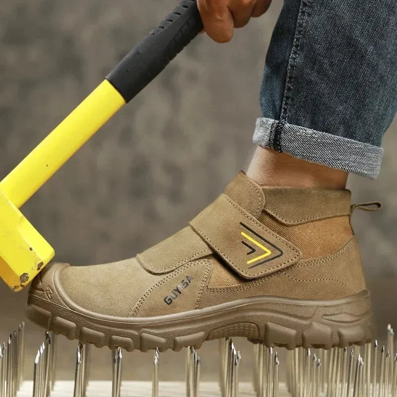 Anti Scald Welding Work Shoes Anti-smash Anti-puncture Men and Women Safety Shoes Protective Boots Wear Resistant Suede Shoes