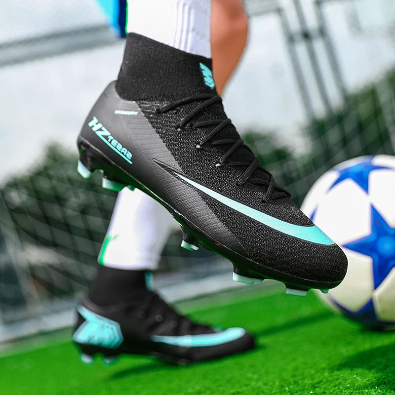 New Men Soccer Shoes Breathable Cleats Football Boots Training Boys Long Spikes Adult Outdoor Sport Non Slip Match Comfortable