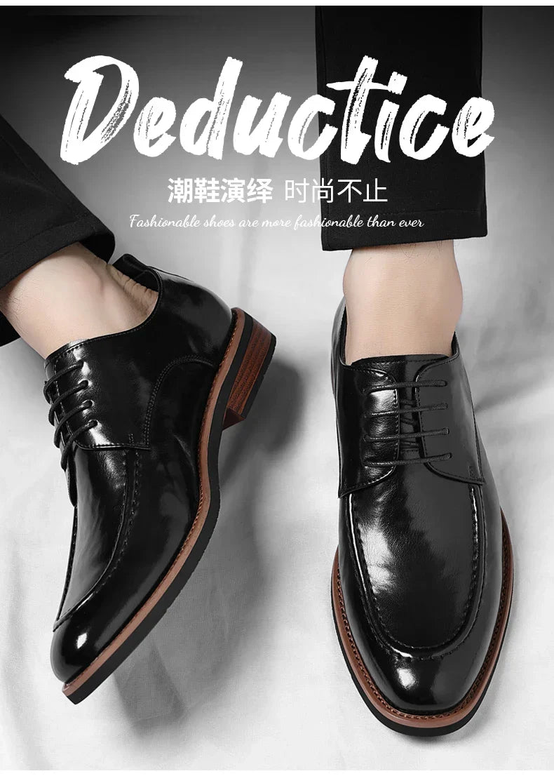 Men's Oxford Derby Dress Shoes Business Formal Casual Party Footwear Comfortable New Fashion Solid-Color Sneakers
