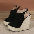 Summer Peep Toe Wedges Sandals For Women Fashion Buckle Strap Platform High Heels Casual Gladiator Shoes Female Sandalias