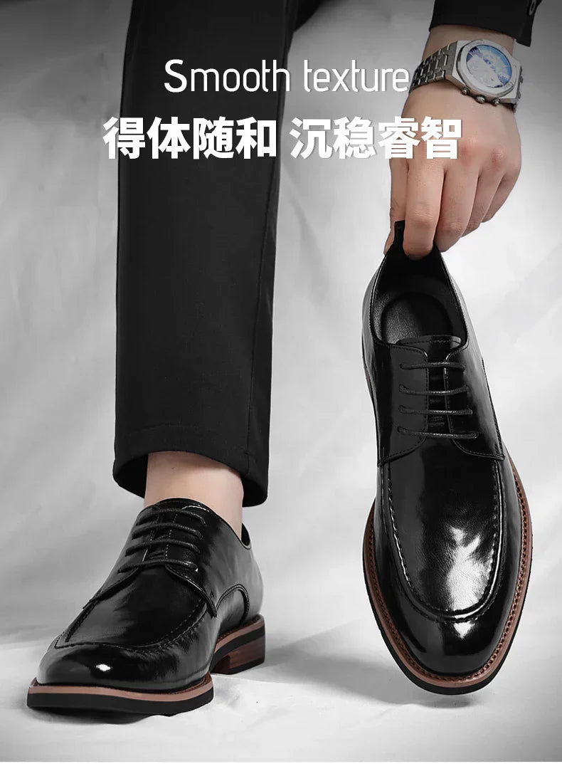 Men's Oxford Derby Dress Shoes Business Formal Casual Party Footwear Comfortable New Fashion Solid-Color Sneakers